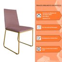 Ver imagem 6 de Kit 3 Cadeiras de Jantar Lille Base Aramado Gold Veludo Rosê - Montanaris Decor