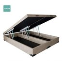 Ver imagem 2 de Cama Box Baú Queen Bipartido Suede Bege 158x198