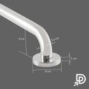 Ver imagem 4 de Barra Alça De Apoio Reta 40cm Em Alumínio Polido Brilhante:Polido Brilhante