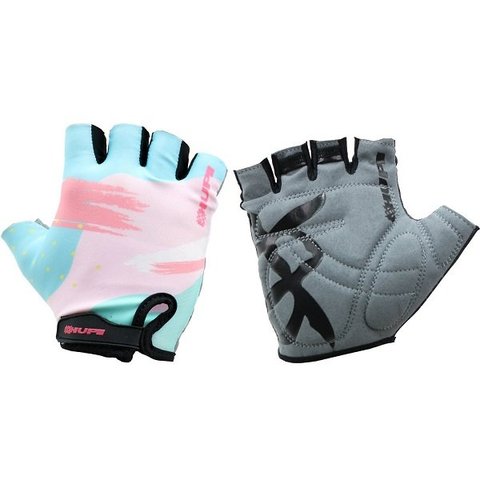 Luva Ciclismo Bike Masculino Feminino Dedo Curto Hupi Paintbrush Rosa/azul G