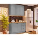 Ver imagem 1 de Kit Cozinha Modulada 3 Peças Americana 1 Aéreo + 1 Balcão + Complemento Cz121 Cinza