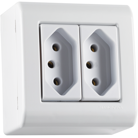 Caixa de Sobrepor com 2 Tomadas 2p+t 10 a 250 V Tramontina