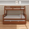 Treliche Casal de Madeira com Cama Auxiliar de Solteiro Castanho - 9