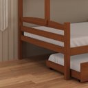 Ver imagem 2 de Treliche Casal de Madeira com Cama Auxiliar de Solteiro Castanho
