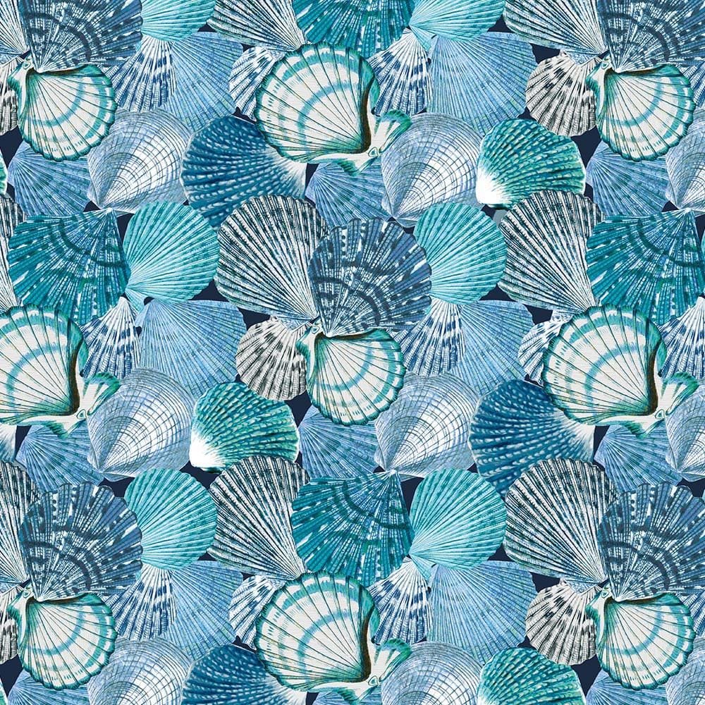 Conjunto de Poltronas Fibra Sintética Bali - 4 Poltronas + 1 Mesa Centro - Tecido Coquille Azul - 4