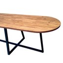 Ver imagem 7 de Mesa Oval Modelo Industrial - Ferro Cor Preta e Madeira Maciça Cor Castanheira