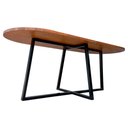 Ver imagem 4 de Mesa Oval Modelo Industrial - Ferro Cor Preta e Madeira Maciça Cor Castanheira