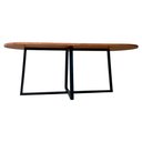 Ver imagem 6 de Mesa Oval Modelo Industrial - Ferro Cor Preta e Madeira Maciça Cor Castanheira