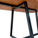 Ver imagem 3 de Mesa Oval Modelo Industrial - Ferro Cor Preta e Madeira Maciça Cor Castanheira