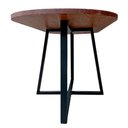 Ver imagem 5 de Mesa Oval Modelo Industrial - Ferro Cor Preta e Madeira Maciça Cor Castanheira