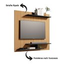 Ver imagem 3 de Painel para Tvs de até 32" Osiris Compacto com 3 Prateleiras:ripado/preto