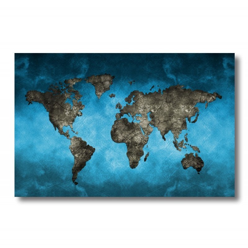 Quadro decorativo Mapa Mundi Moderno - Tela em Tecido - 2