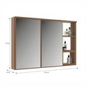 Ver imagem 3 de Espelheira para Banheiro 100cm x 67cm Máximus Marrom/Noce
