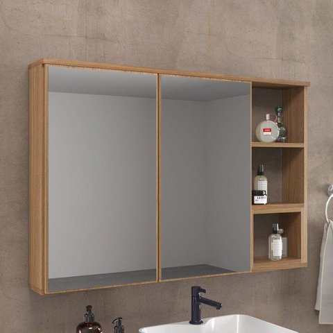 Espelheira para Banheiro 100cm x 67cm Máximus Noce/Noce