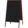 Quadro Cavalete de Propaganda Duplo Madeira Pinus Mogno para Uso de Giz 70x50 cm Preto Fosco - 1