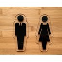 Ver imagem 1 de Conjunto placas para banheiro em Acrílico Transparente e Preto