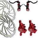Ver imagem 1 de Kit freio disco hidráulico Bengal Helix 7B 160mm Vermelho