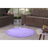 Tapete Para Sala e Quarto Pelúcia Liso Redondo Lilás - 1