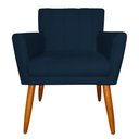 Ver imagem 2 de Kit 2 Poltronas Decorativa para Sala de Estar Cecília Suede Azul Marinho - Montanaris Decor Md Monta