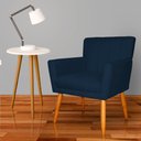 Ver imagem 4 de Kit 2 Poltronas Decorativa para Sala de Estar Cecília Suede Azul Marinho - Montanaris Decor Md Monta