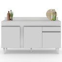 Ver imagem 7 de Balcão Gabinete para Pia com Tampo 150cm 3 Portas 1 Gaveta Dakota Branco - Lumil Lumil Móveis