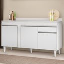 Ver imagem 2 de Balcão Gabinete para Pia com Tampo 150cm 3 Portas 1 Gaveta Dakota Branco - Lumil Lumil Móveis