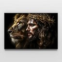 Ver imagem 3 de Quadro Decorativo Leão de Judá Jesus Cristo Sala Quarto Casa Escritório