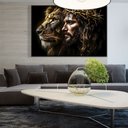 Ver imagem 1 de Quadro Decorativo Leão de Judá Jesus Cristo Sala Quarto Casa Escritório