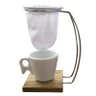 Porta Coador Café com Refil e Xicará de Base Madeira - 1