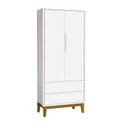 Ver imagem 2 de Jogo de Quarto Infantil Classic Guarda Roupa 2 Portas e Cômoda 6 Gavetas Branco Fosco com Pés Amadei