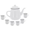 Kit Agata Esmaltada Branco com 1 Bule 1 Litro e 6 Canecas - 1