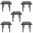 Ver imagem 2 de Kit 5 Mesas de Plástico Quadrada 90cm Preta Desmontável