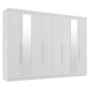 Ver imagem 2 de Guarda Roupa Casal New Master 8 Portas 4 Gavetas com Espelho e Cômoda Havana Master com Pés Branco