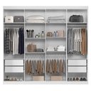 Ver imagem 4 de Guarda Roupa Casal New Master 8 Portas 4 Gavetas com Espelho e Cômoda Havana Master com Pés Branco