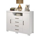 Ver imagem 5 de Guarda Roupa Casal New Master 8 Portas 4 Gavetas com Espelho e Cômoda Havana Master com Pés Branco