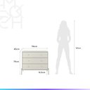 Ver imagem 5 de Kit 2 Mesas de Cabeceira e Cômoda 3 Gavetas Jasper - Off White Fosco c/ Champanhe
