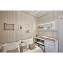 Ver imagem 1 de Papel De Parede Quarto Bebe Listras Bege e Branco