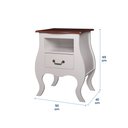 Ver imagem 4 de Mesa de Cabeceira Bombê 1 Gaveta e Nicho 1026n - Off White/imbuia Glazer