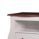 Ver imagem 3 de Mesa de Cabeceira Bombê 1 Gaveta e Nicho 1026n - Off White/imbuia Glazer
