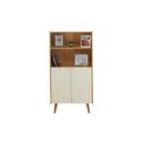 Ver imagem 1 de Estante P/ Sala Vértice C/ 2 Portas Frisadas e 1 Prateleira Cinamomo/off White - Genialflex