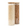 Kit 2 Potes de Vidro 2l Tampa de Bambu Herméticos Redondos - Tüd - 1
