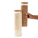 Ver imagem 2 de Kit 2 Potes de Vidro 2l Tampa de Bambu Herméticos Redondos - Tüd