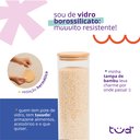 Ver imagem 4 de Kit 2 Potes de Vidro 2l Tampa de Bambu Herméticos Redondos - Tüd