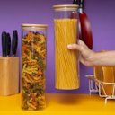 Ver imagem 6 de Kit 2 Potes de Vidro 2l Tampa de Bambu Herméticos Redondos - Tüd