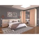 Ver imagem 1 de Quarto de Casal com Cabeceira, Mesa de Cabeceira e Guarda Roupa com Espelho Prime Luciane Móveis