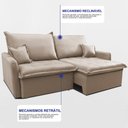 Ver imagem 6 de Sofá sem Caixa Retrátil 2,00m Softgel Luna Velusoft Bege Cama Inbox