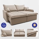 Ver imagem 7 de Sofá sem Caixa Retrátil 2,00m Softgel Luna Velusoft Bege Cama Inbox