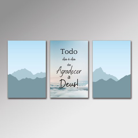 Placa Decorativa - Todo Dia Agradecer a Deus Arte Destaque 20 X 30 Cm