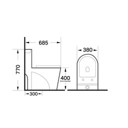 Vaso Sanitário Monobloco Completo - Caixa Acolpada com Assento Cor Branco - 6