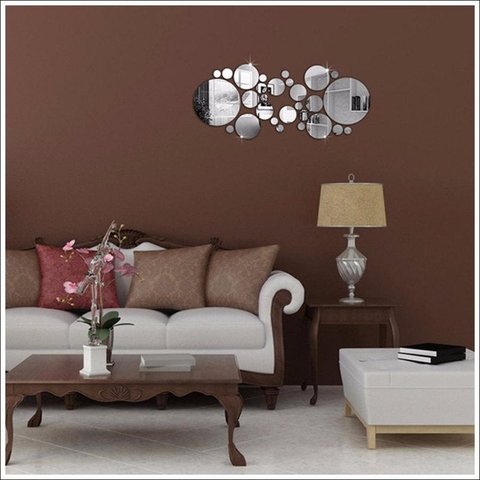 Espelho Decorativo Círculos Personalizáveis 27 Peças